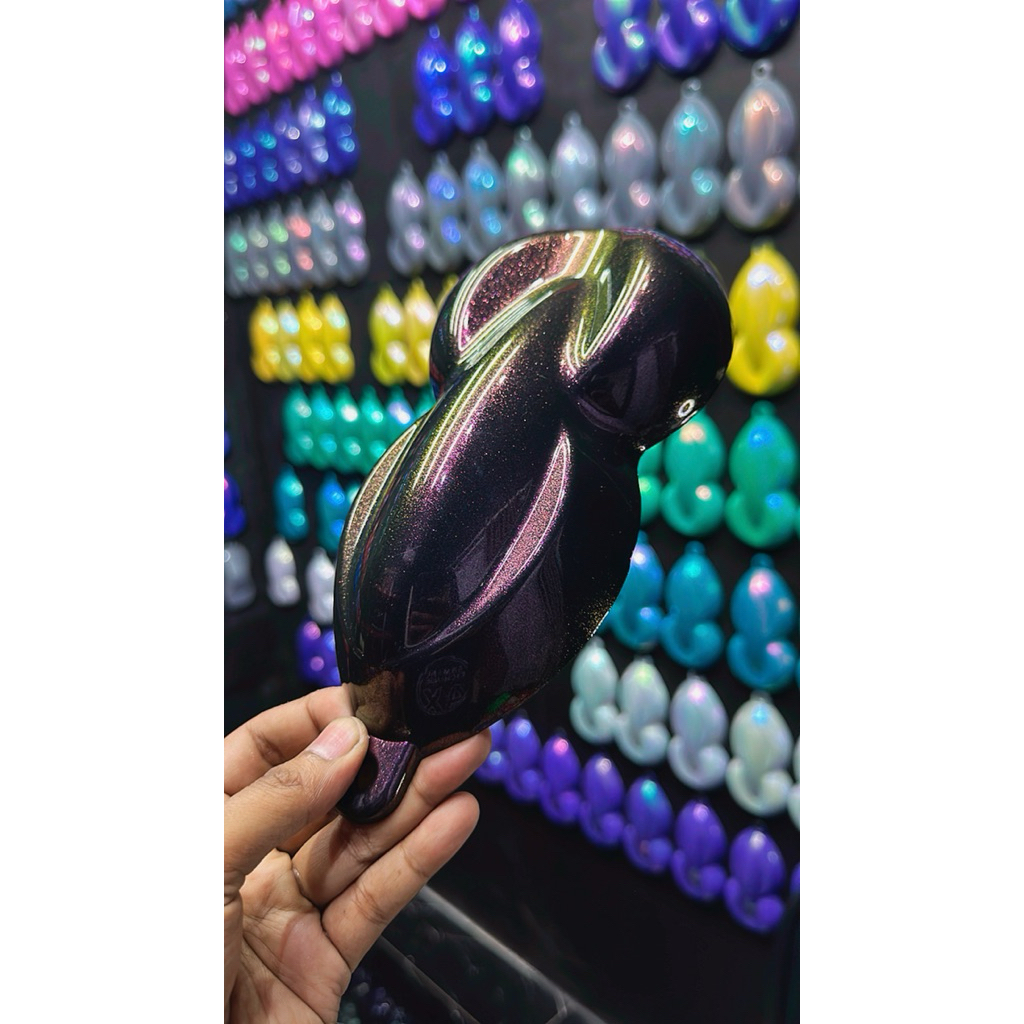 cat bunglon Hitam efek ungu gold hijau Grade Standar 250ml dan 1liter