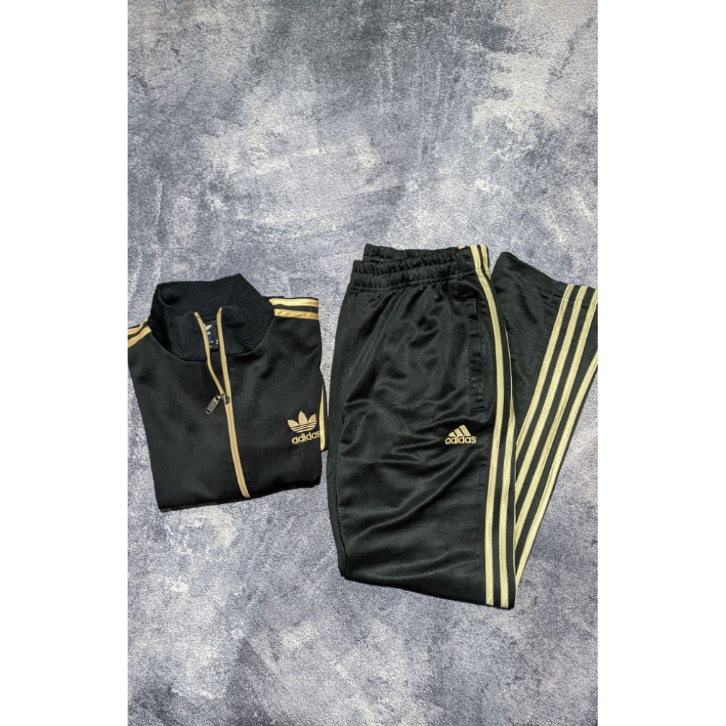 Buy 1 get 1 (Trakctops firebird big logo & Trackpants adidas) Black Golds