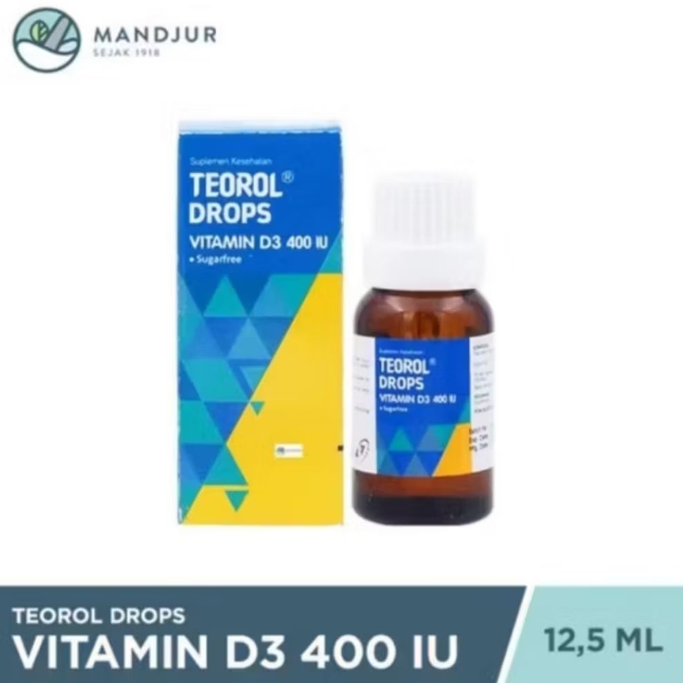TEOROL DROPS 12,5 ML - vitamin D3 Teorol Drops Vitamin D3 400 IU Suplemen Vitamin D