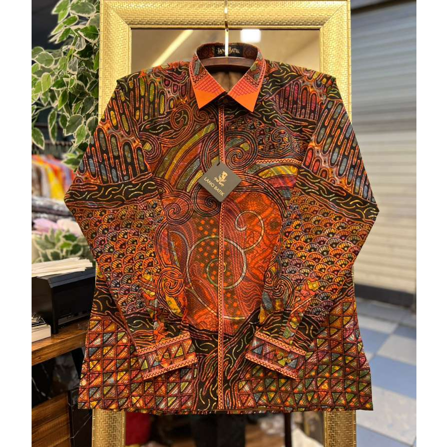 Lano Batik Semi Jas - Kemeja Batik Smock Semi Jas - Selisik - Batik Dobby - Baju Batik Pria - Kemeja