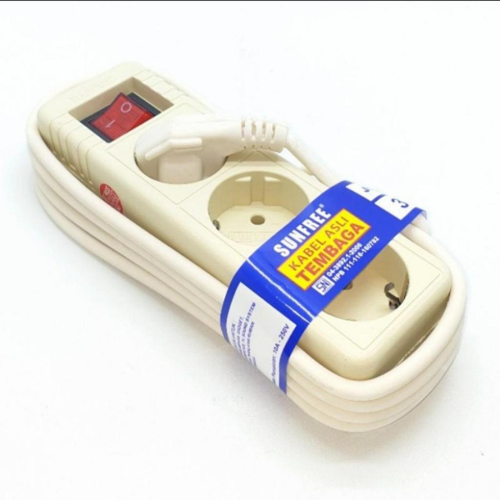 Sunfree Jupiter 3 Meter - Stop Kontak Kabel/Cable 3 Meter 2 3 4 5 Lubang/Lobang