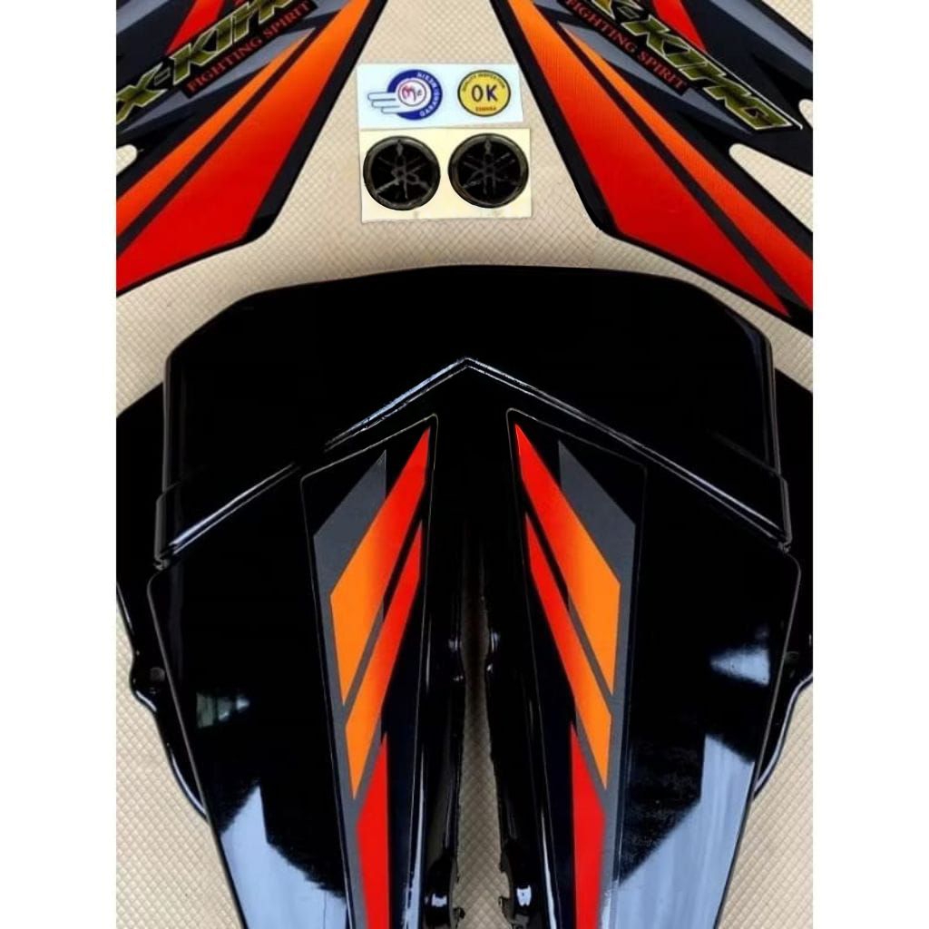 COVER BOK AKI RX KING HITAM FULLSET STRIPING 2002 HITAM OREN TRPONG AKI RX KING BOK HALUS