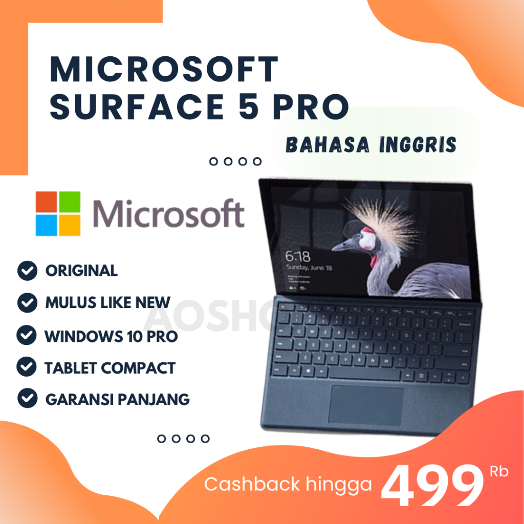 MICROSOFT SURFACE PRO 5 8GB-256GB 2 IN ONE SECOND ORIGNAL
