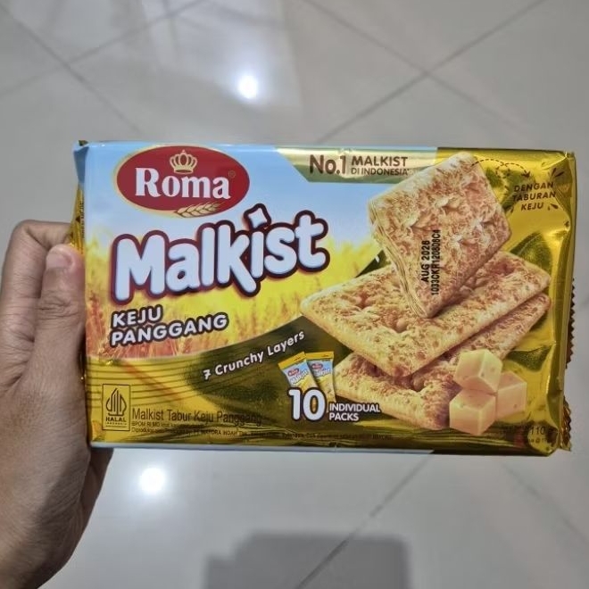 Roma Malkist Keju Tabur Panggang biskuit 110gr ( isi 10 )