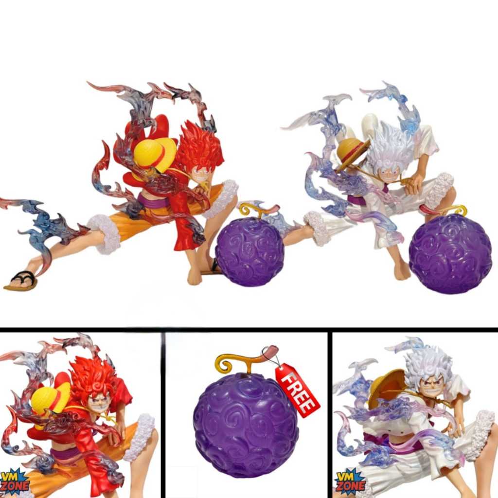 52 ONE PIECE MONKEY D LUFFY GEAR 5 WITH DEVIL FRUIT GOMU GOMU NO MI WHITE AND RED 17CM