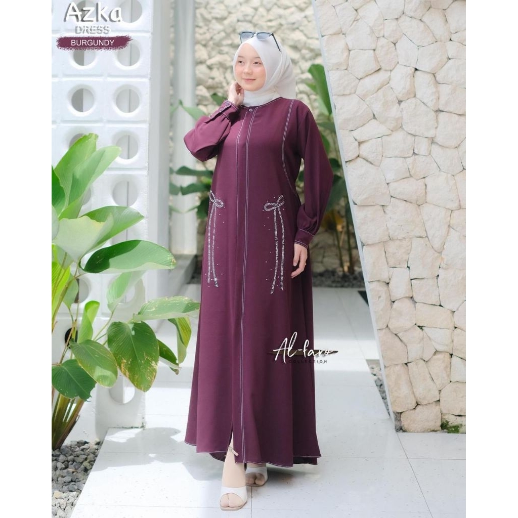 azka dress bahan sabrina ld 110 pb 140 ori alfaro