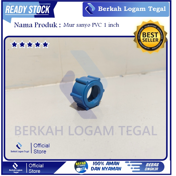 Mur Sanyo PVC 1in / Mur Kopling Union Sok / Mur Pompa air drat dalam