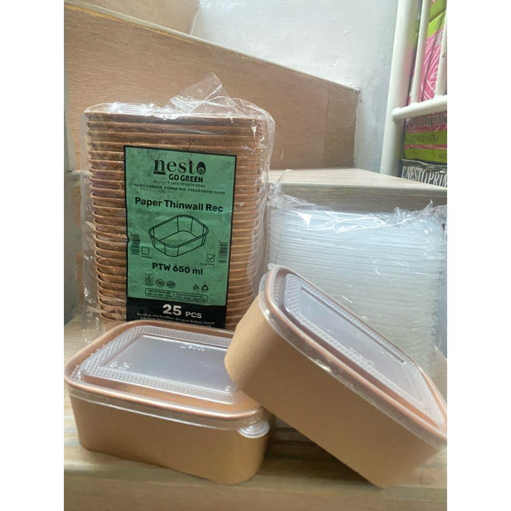 PAPER THINWALL RECTANGLE KRAFT/COKLAT 650/800 ML