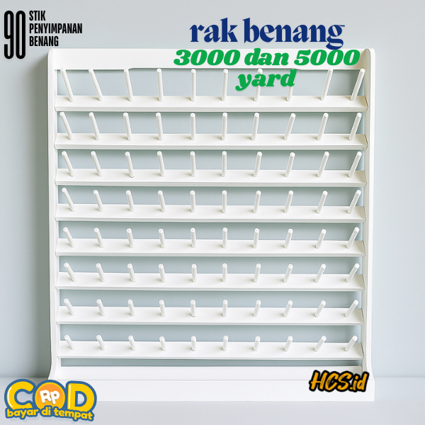 Rak Benang obras 90 Stik putih natural Kapasitas Benang Besar 3000 dan 5000 Yard | Rak Benang Kayu