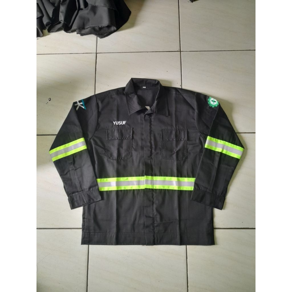 wearpack safety atasan lengan panjang / baju kerja bisa custom / seragam proyek / seragam operator d