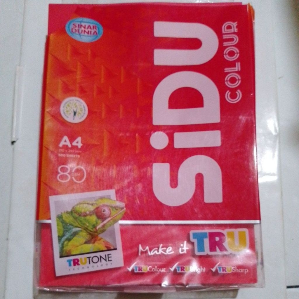 ( 100 lembar )Kertas HVS A4 Warna Merah 80gsm