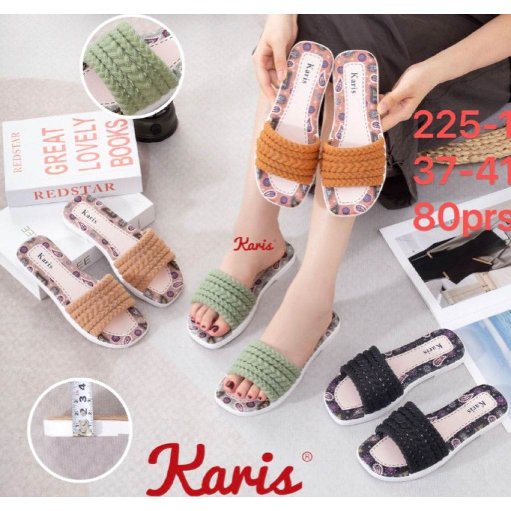 KARIS SANDAL WANITA SLOP MOTIF/SANDAL JELLY/SANDAL KARET ANTI LIVIN ANTI AIR