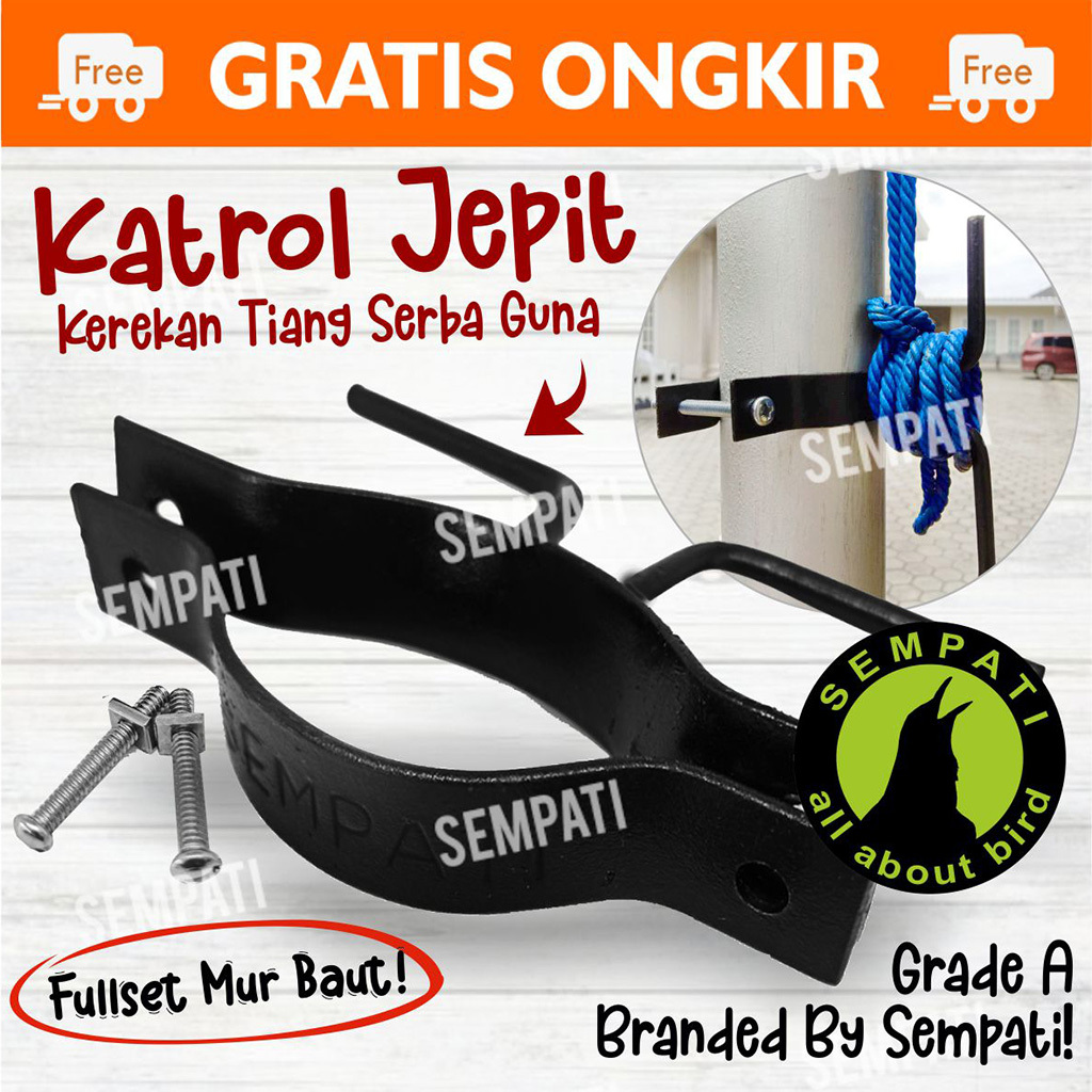 SEMPATI Klem Tali Katrol Gantangan Burung Perkutut Klem Besi Untuk Ikat Tali Katrol Sangkar Burung P