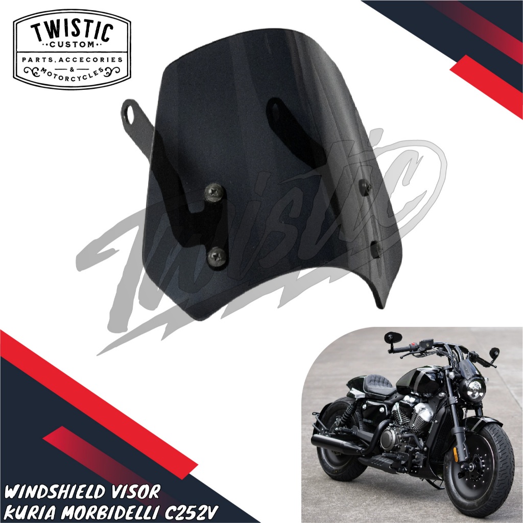 Windshield Visor Flyscreen Wind Screen Shield Headlamp Lampu Depan Kuria Motor Morbidelli C252V C252