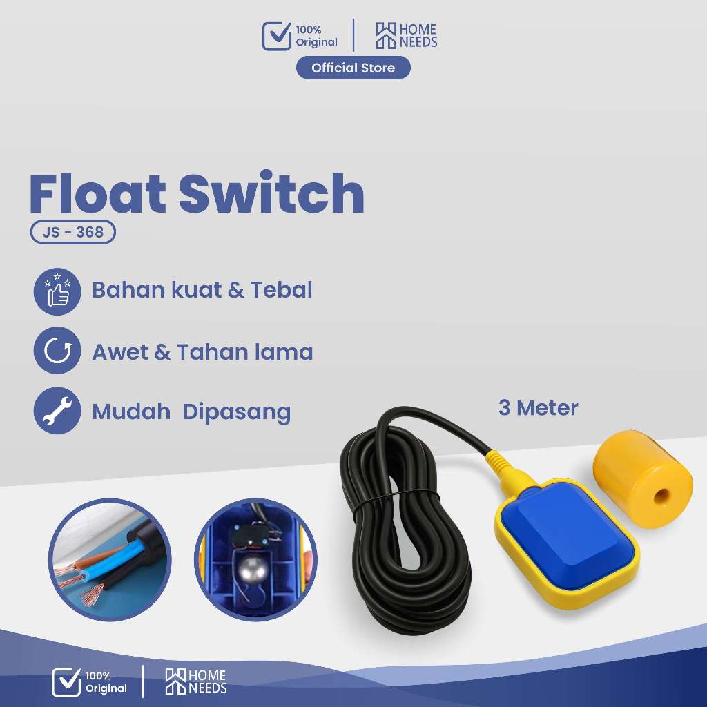 Homeneeds Pelampung Otomatis Celup Float Switch 3 Meter Pelampung Air Otomatis Float Switch JS-361