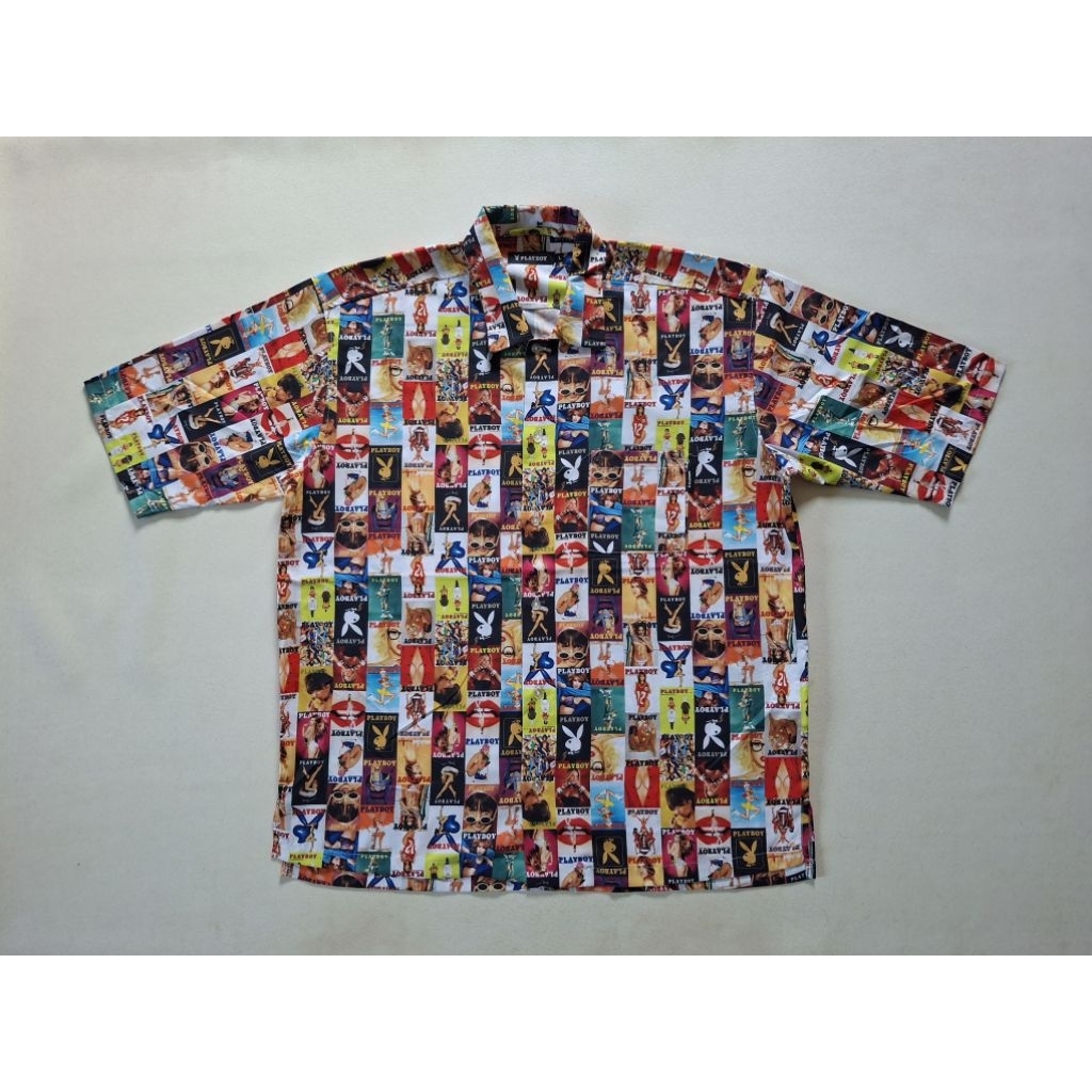 KEMEJA VINTAGE PLAYBOY MAGAZINE COVERS PRINT ORIGINAL 100%