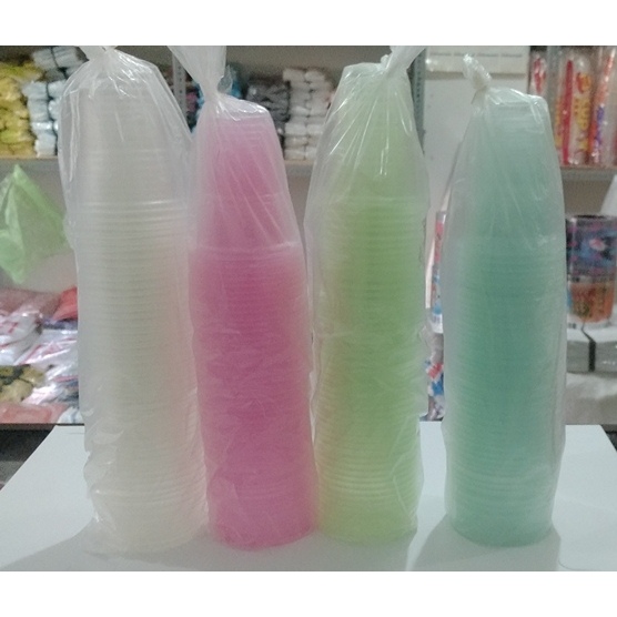 GELAS AQUA Ukuran 130/180/220 BENING WARNA / Gelas Plastik Aqua Teh Kopi Cangkir Plastik Warna 130ML