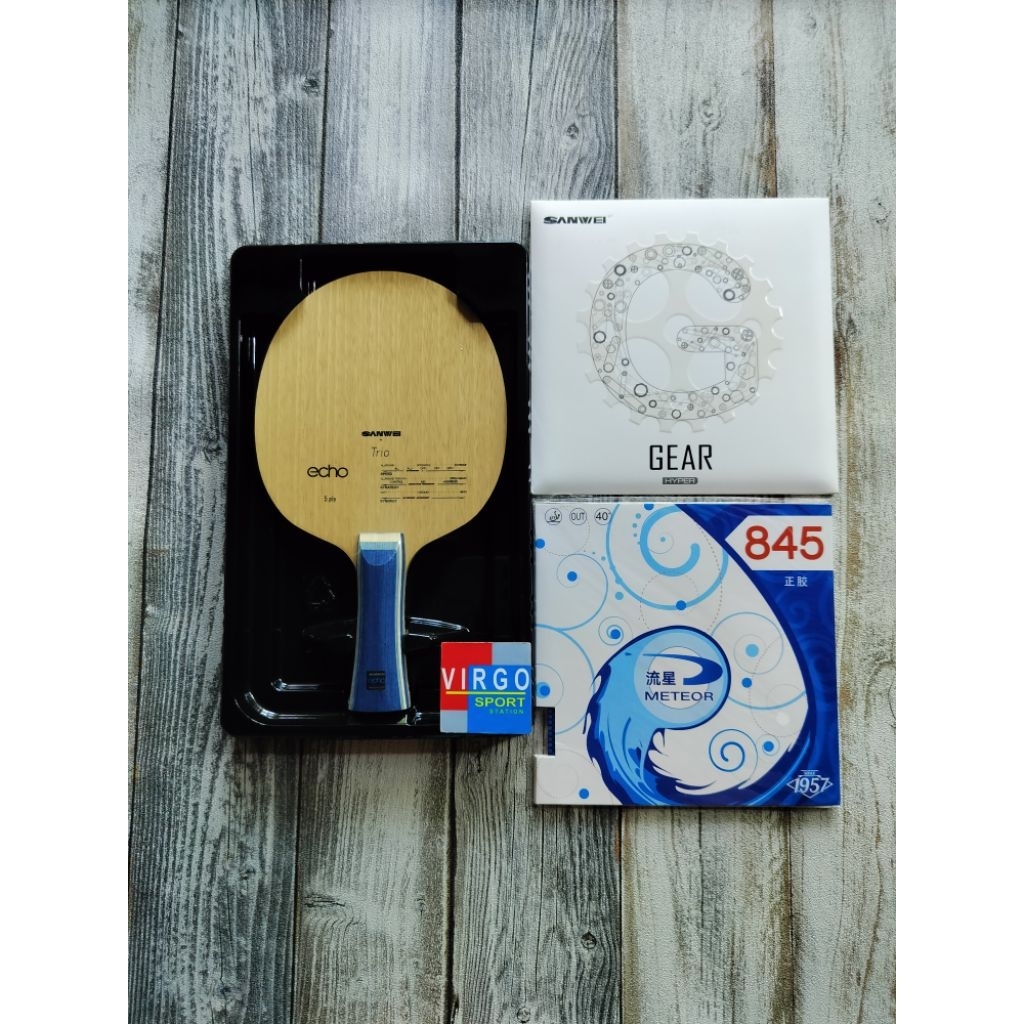 Paket Sanwei Echo Bintik SERANG dan Bintik TAHAN bat bet pingpong tenis meja
