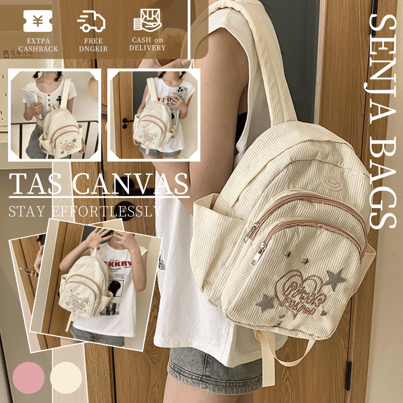 Tas Ransel Mini Korea Import untuk Cewek | Warna Kuning Telur Backpack Kecil Lucu Tas Sekolah & Kuli