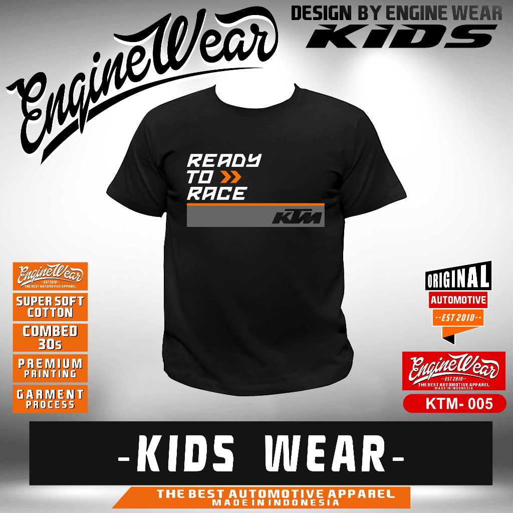 Kaos anak KTM racing T-shirt  motor cross baju motocross adventure racing kaos otomotif motor trail 