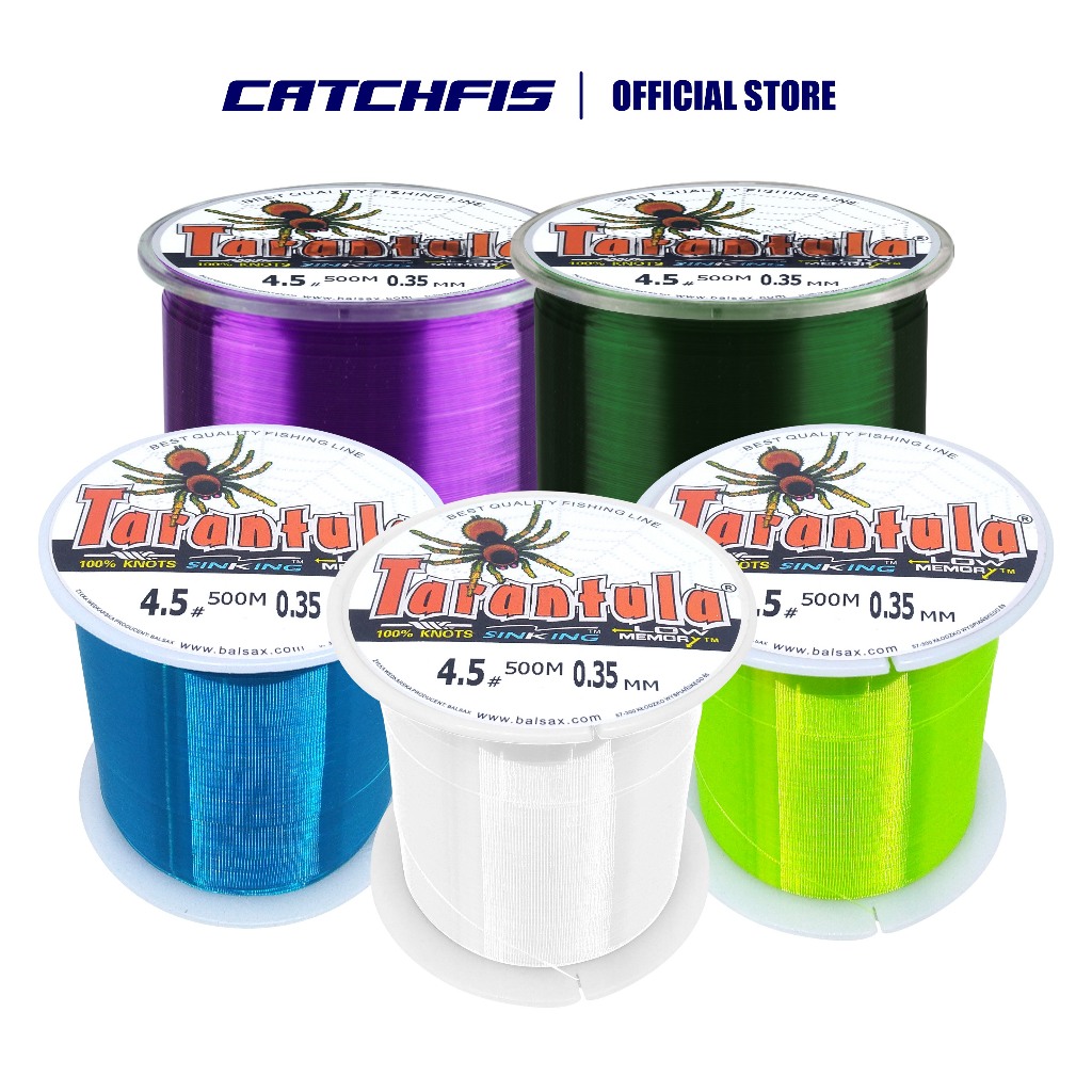 Catchfis - Tali Pancing TARANTULA 500Meter 5Warna  Nilon Tali Pancing Bahan Nilon Pancing Anti Kerit