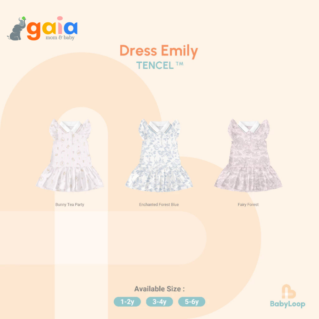 Baby Loop Emily Tencel Dress | Baju Dress Anak Tencel
