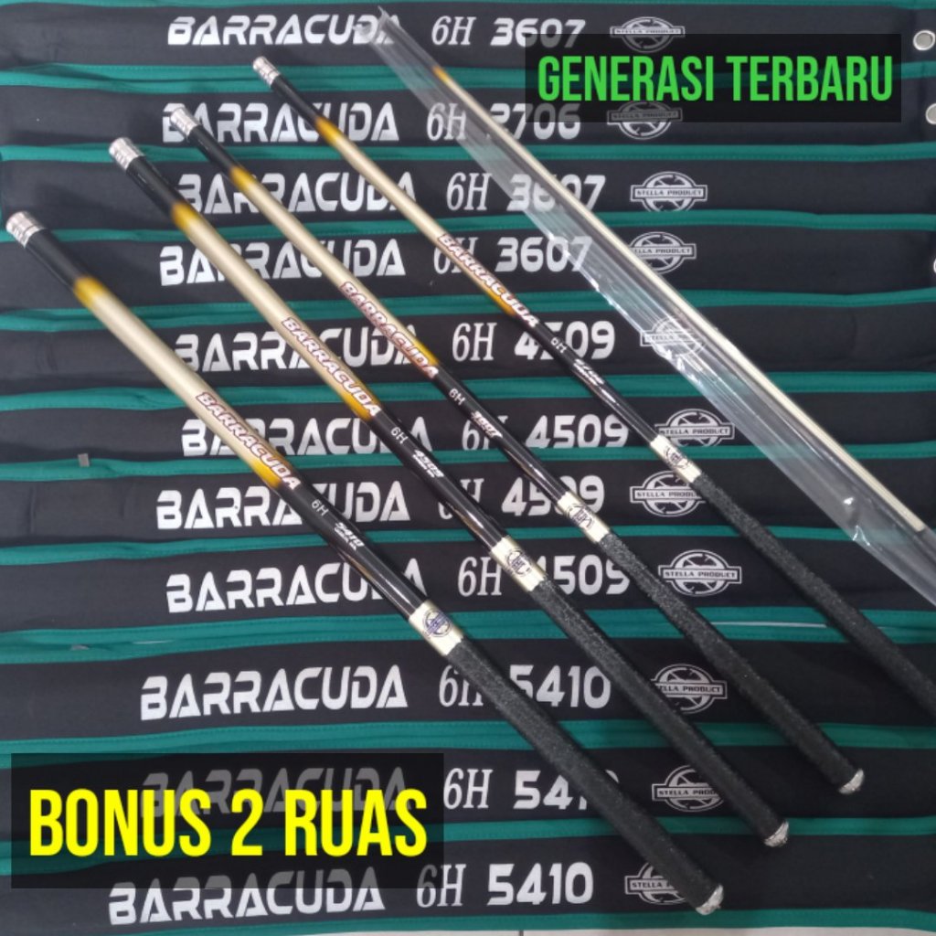 Joran Tegek CARBON KAKU Stella Barracuda 270 360 450 540 Bonus 2 Ruas No 2 dan 3 GEN Terbaru