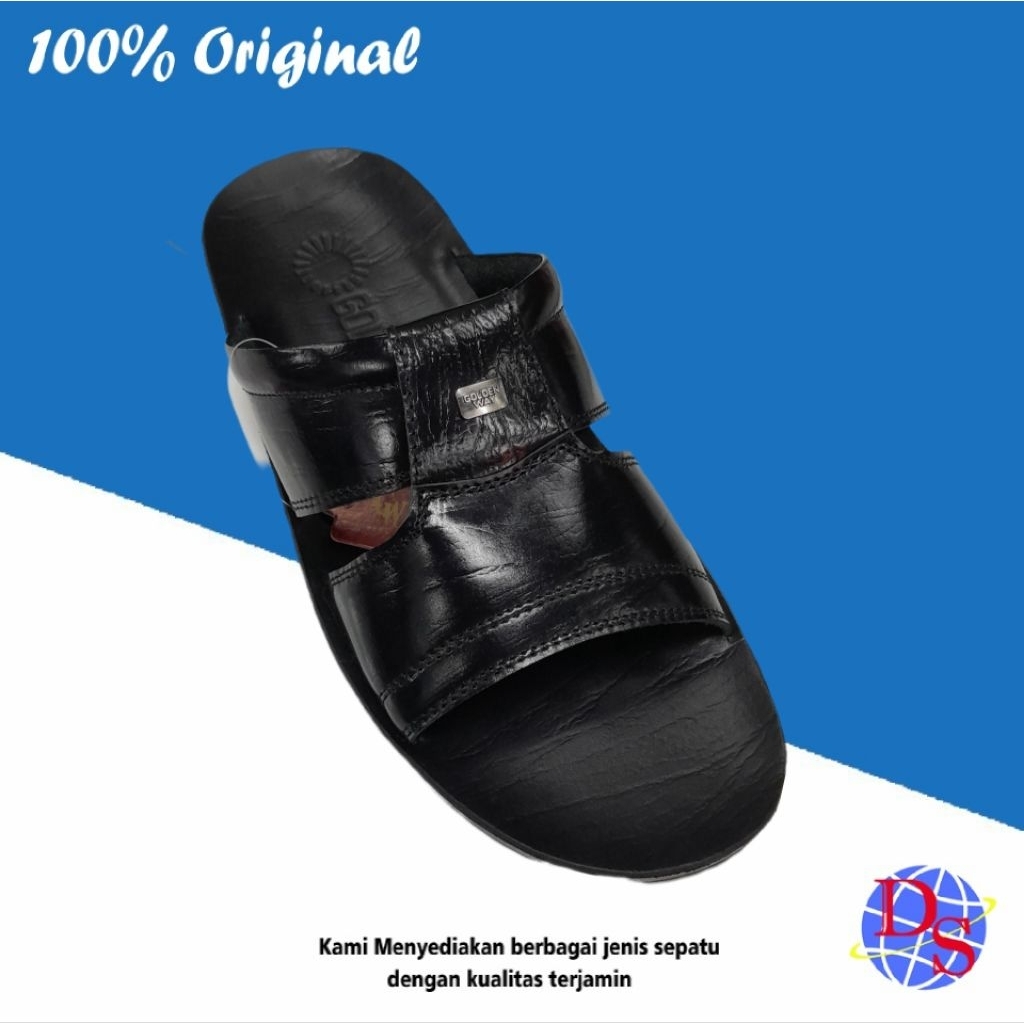 Sandal Kulit Pria Golden Way Gk 05 Hitam