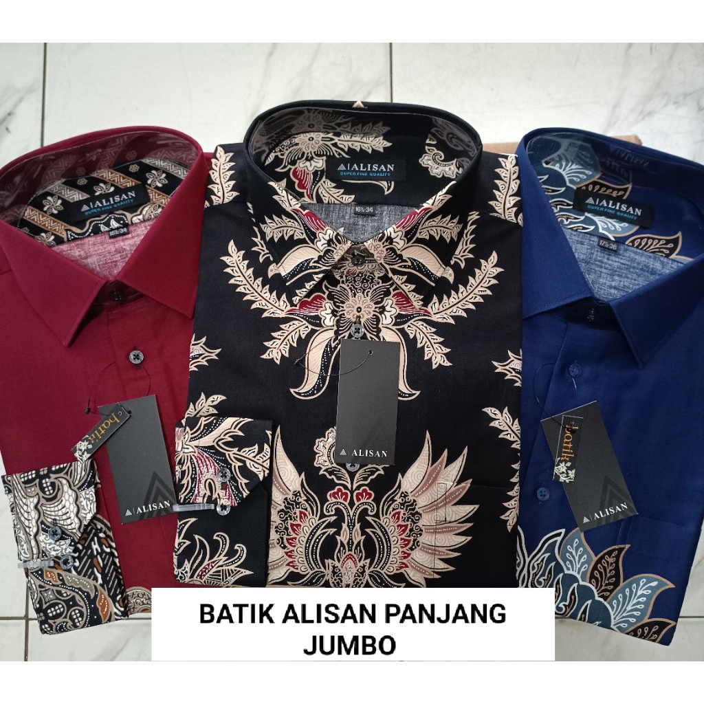 BATIK ALISAN LENGAN PANJANG JUMBO ( UK 2XL - 6XL ) Batik Alisan 100% ORIGINAL