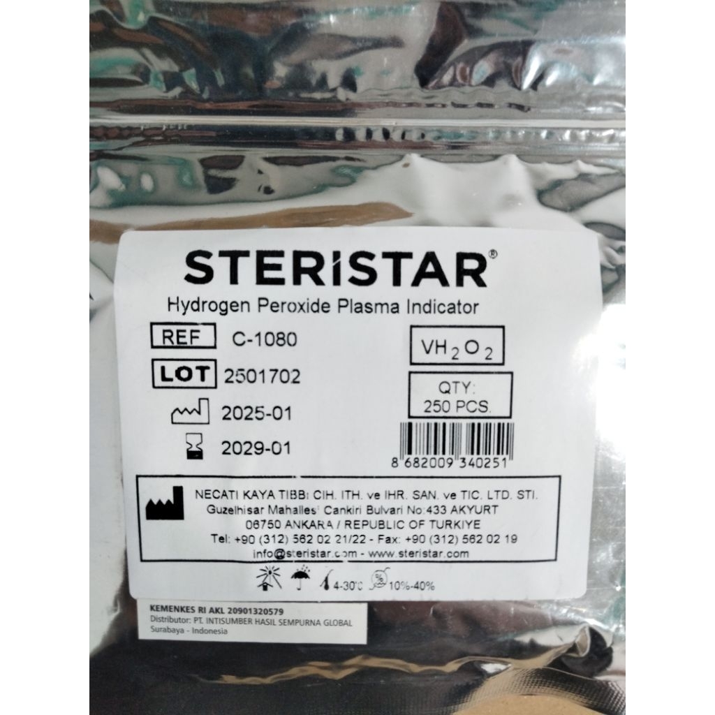 Steristar Hydrogen Peroxide Plasma Indicator isi 250 pcs