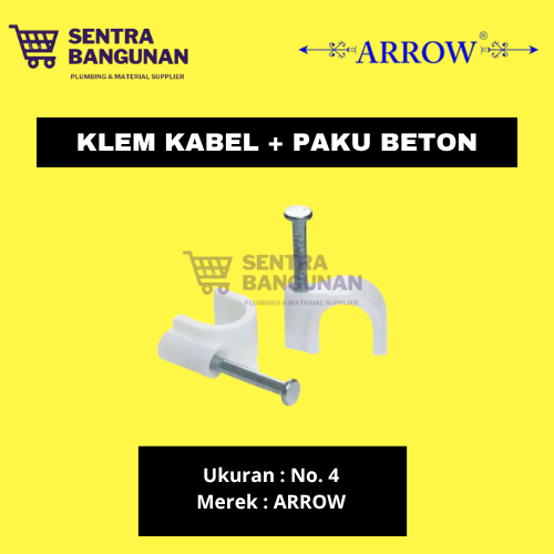 KLEM KABEL PAKU BETON MEREK ARROW NO. 4 / KLEM KABEL LISTRIK DAN PAKU BETON / KLEM KABEL PAKU BETON 