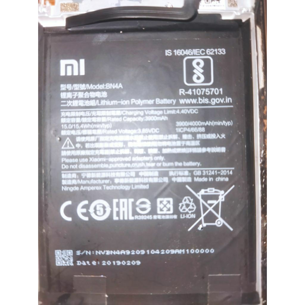 batre bn4a batre redmi note 7 redmi 7,copotan original nominus