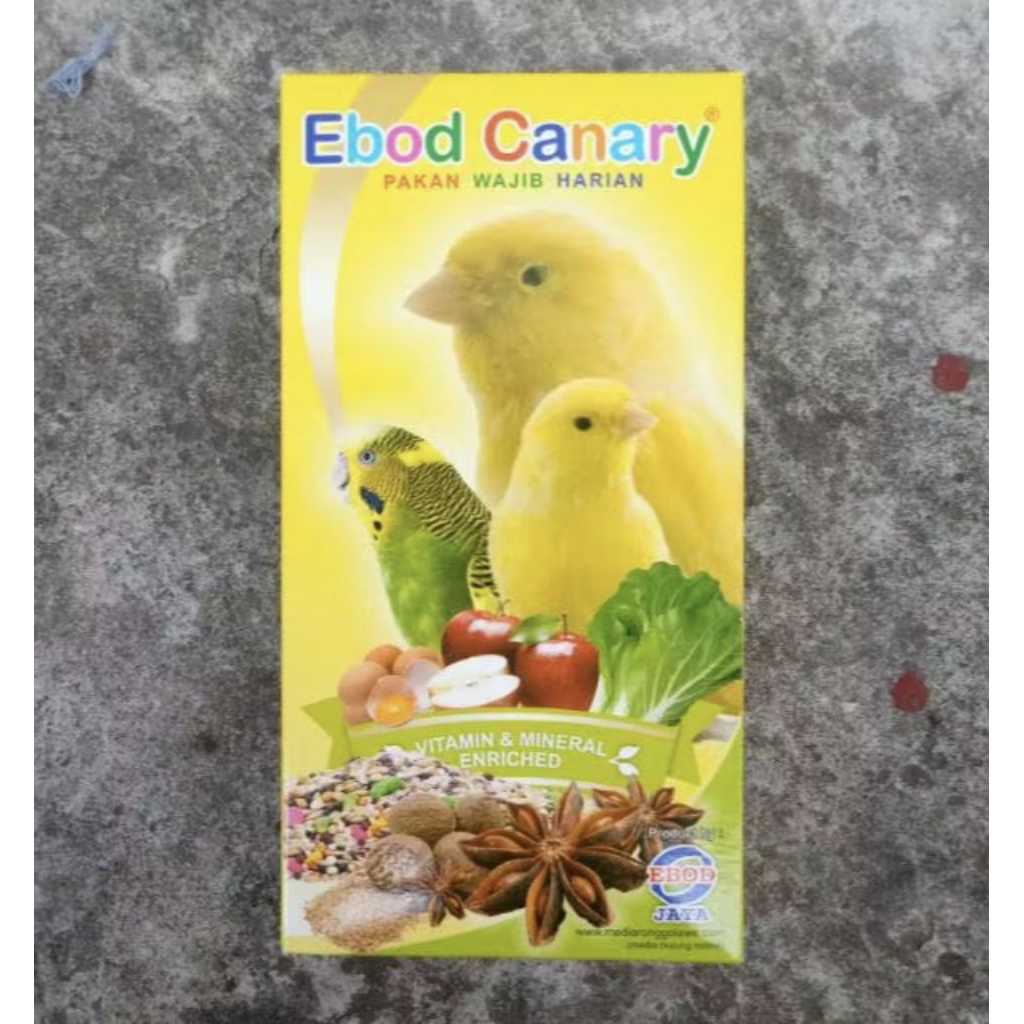 Ebod kenari pakan burung kenari kemasan box 250 gr