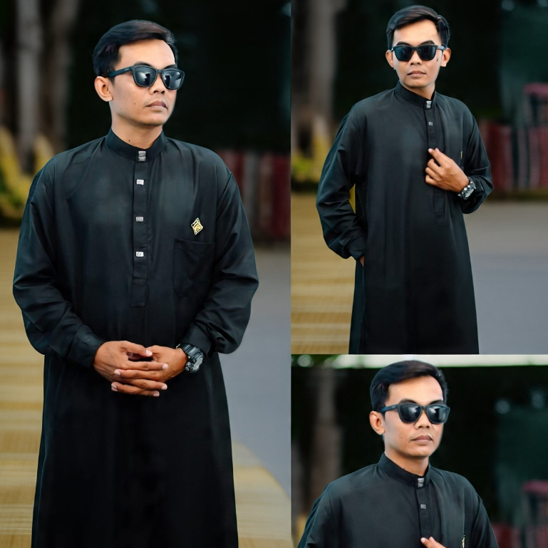 Jubah Gamis Pria Manset Busana Muslim Jubah Pria Muslim Thobe Thawb Dishdashah Kandura Gamis Pria Ju