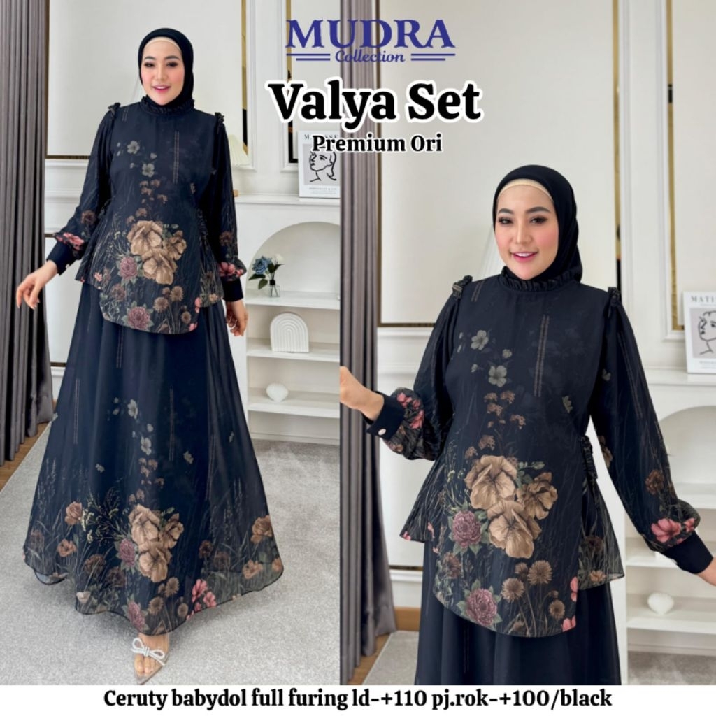 --kyi.fashion-- Vanya Set setelan Rok Wanita motif bahan ceruty Ld 110 Premium
