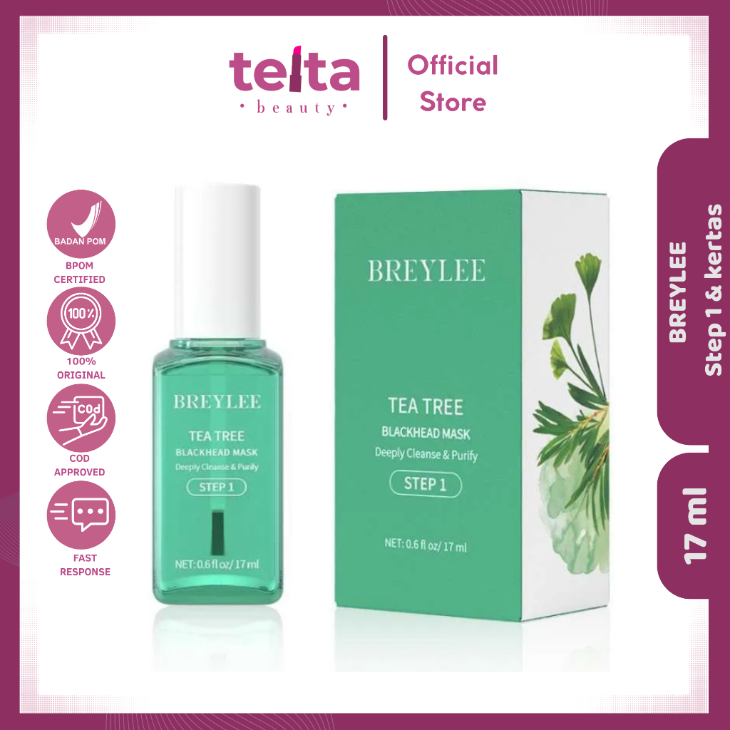 (100% ORIGINAL) BREYLEE Tea Tree Blackhead Mask & Pore Minimizer Serum,breylee step 1,breylee komedo