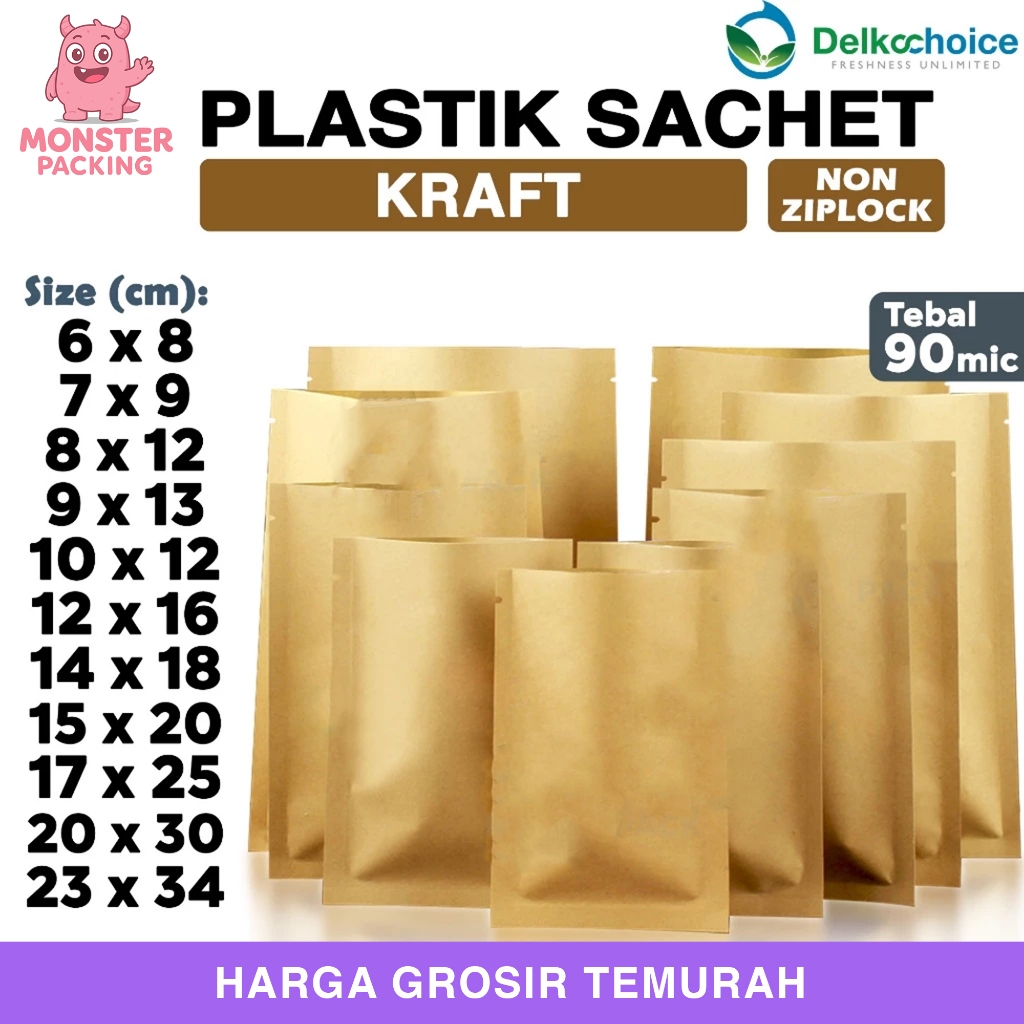 Plastik Sachet Bag KRAFT PAPER Kemasan Saset Drip Bag Kertas Kemasan Termurah DELKOCHOICE