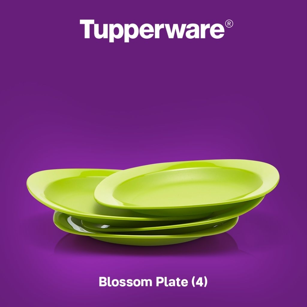 Blossom plate tupperware hijau per satuan