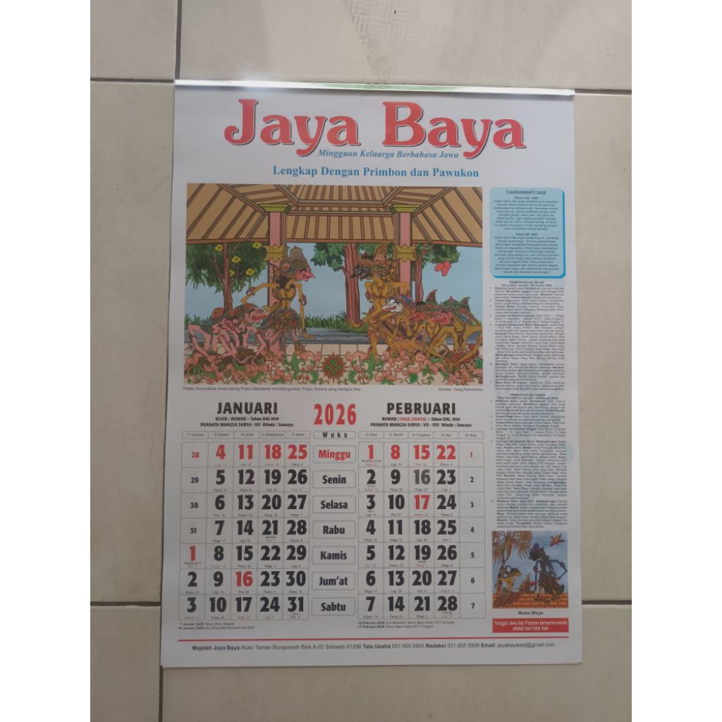 KALENDER JAYA BAYA TAHUN 2026