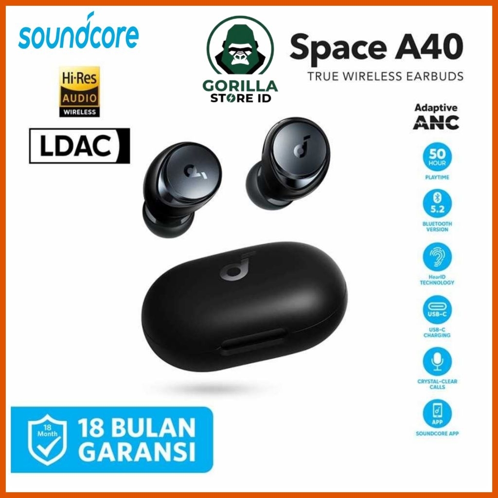 Earphone Tws Anker ANC Soundcore Space A40 - A3936 Black