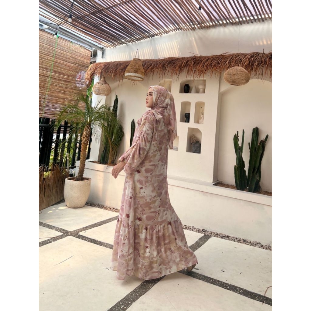 SET GAMIS + HIJAB ABSTRAK FIRSA MODE