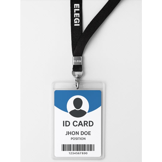 ID Card Custom + Lanyard Tulisan ELEGI | Bahan PVC Premium Waterproof