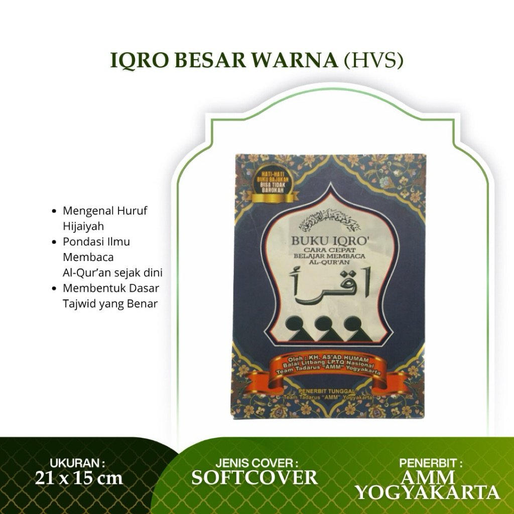 IQRO BESAR WARNA | IQRO 1-6 WARNA