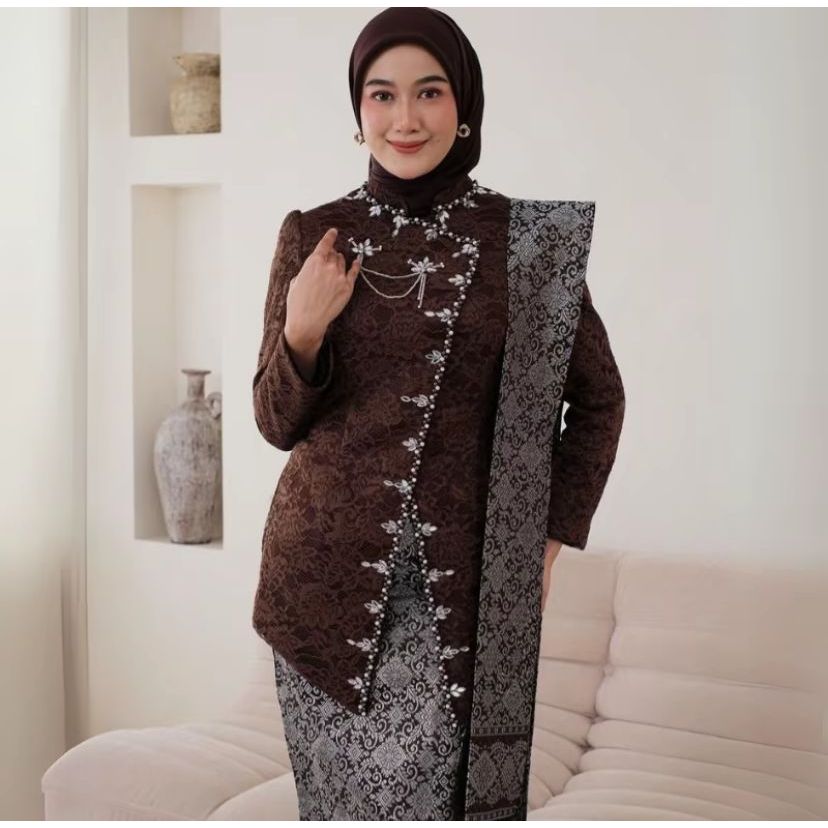 New Atasan Kebaya Janggan Brukat Kebaya Couple Pesta Bahan Brukat Full Payet Atasan Kebaya Lamaran
