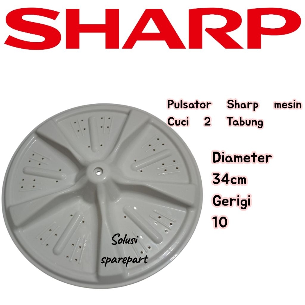 Original Pulsator Sharp Mesin Cuci 2 Tabung Diameter 34 Gerigi 10