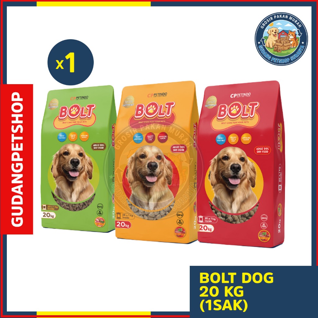 Bolt Dog Beef Bulat 20kg - Bolt Dog Beef Segitiga 20kg - Bolt Dog Lamb 20kg - Bolt Beef bulat 20 kg 