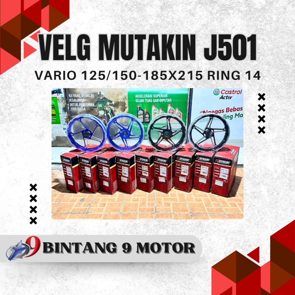 VELG MUTAKIN TYPE J501 VARIO 125/150 185x215 RING 14-BINTANG SEMBILAN MOTOR