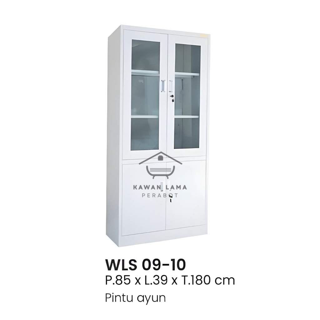 Lemari Besi / Lemari Dokumen / Lemari Buku / Lemari Baju / Lemari Serbaguna pintu kaca