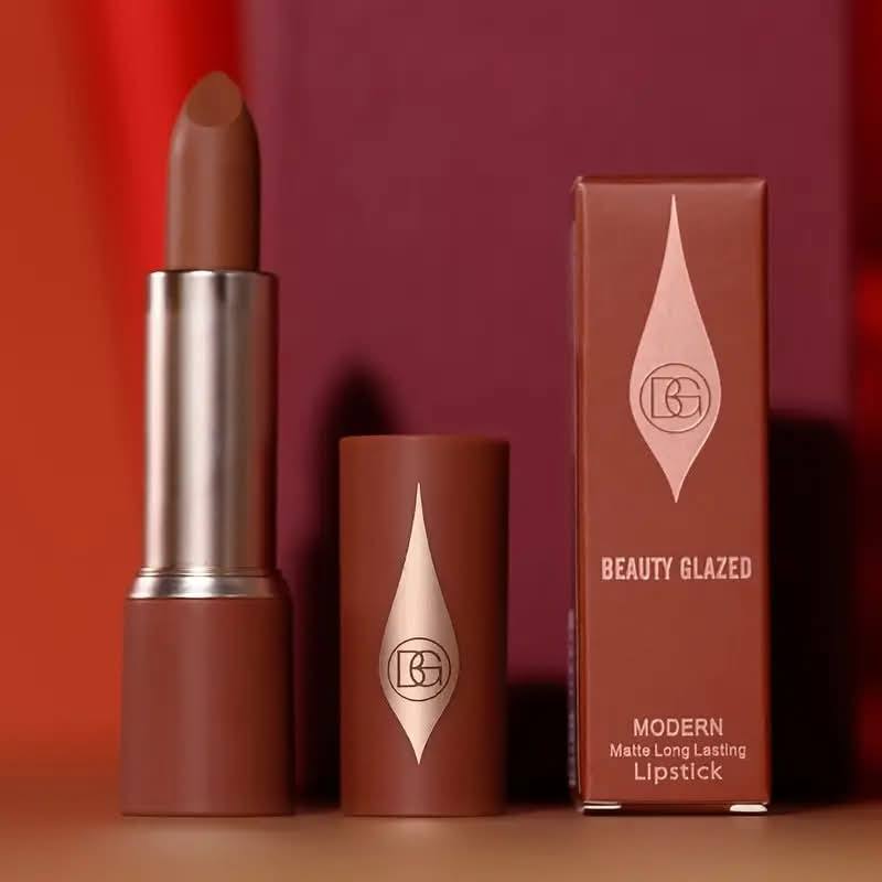 Beauty Glazed Lipstick Matte Pewarna Bibir  B210 Lip Cream Lip Velvet Pigmented Lipstik Satin Lipsti
