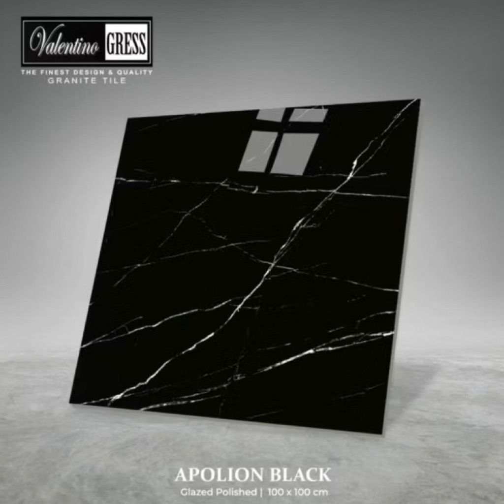 Granit 100x100 Valentino Gress/Rudy Gress Apolion Black | Glazed Polished